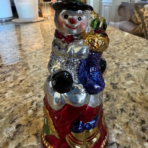 Vintage Mercury Glass Christmas Bell 6" Shiney, Colorful, China Set of 3 - Picture 14 of 16